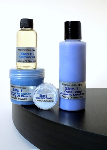 Violet-Blue Tinted Creamy Oil Bleach Base Kit - 2 Apps. per Kit